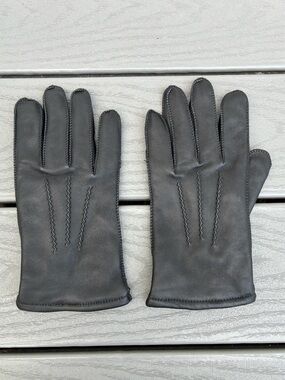 Fownes Men’s Classic Black Leather Winter Gloves Size M NWOT